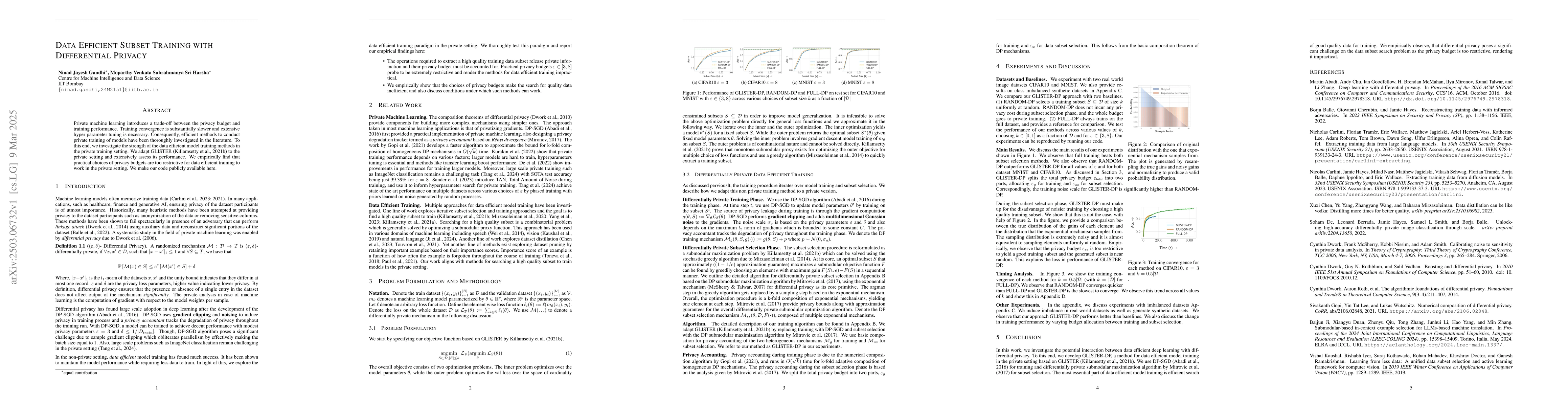 Thumbnail for Data Efficient Subset Training with Differential Privacy