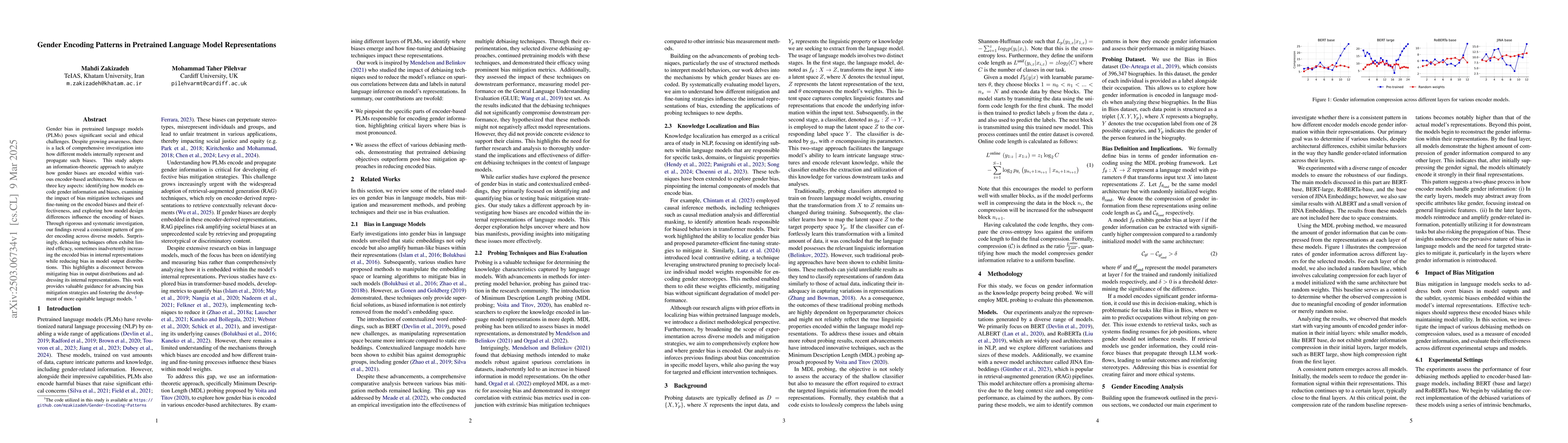 Thumbnail for Gender Encoding Patterns in Pretrained Language Model Representations
