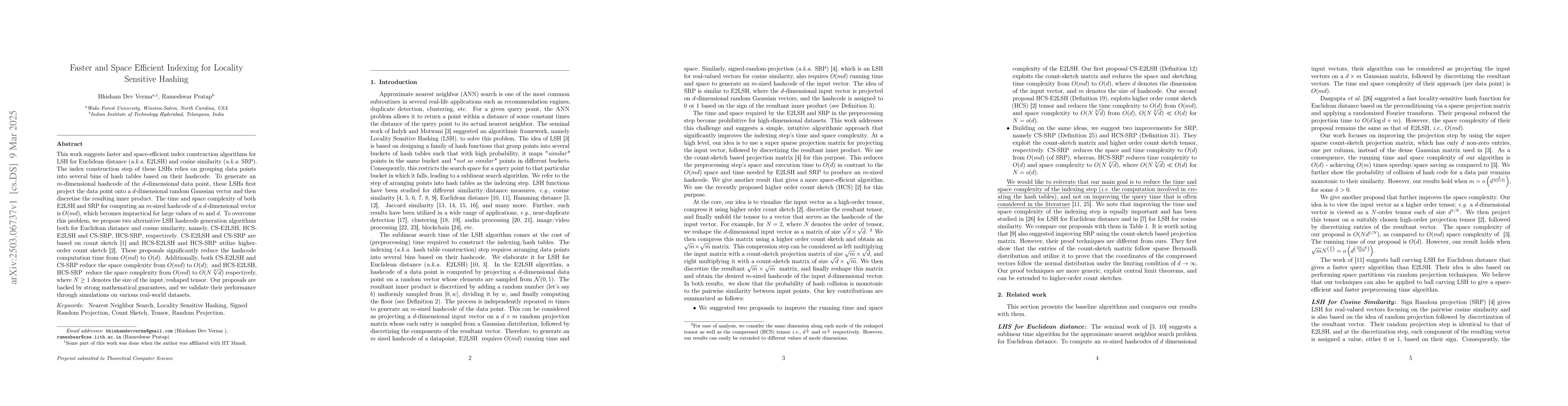 Thumbnail for Faster and Space Efficient Indexing for Locality Sensitive Hashing