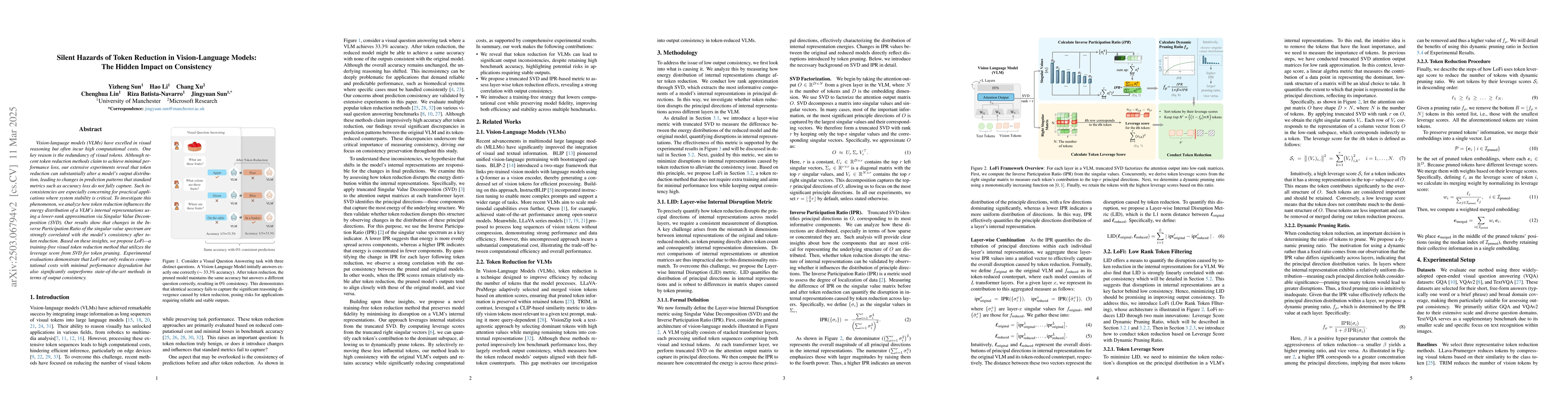 Thumbnail for Silent Hazards of Token Reduction in Vision-Language Models: The Hidden
  Impact on Consistency
