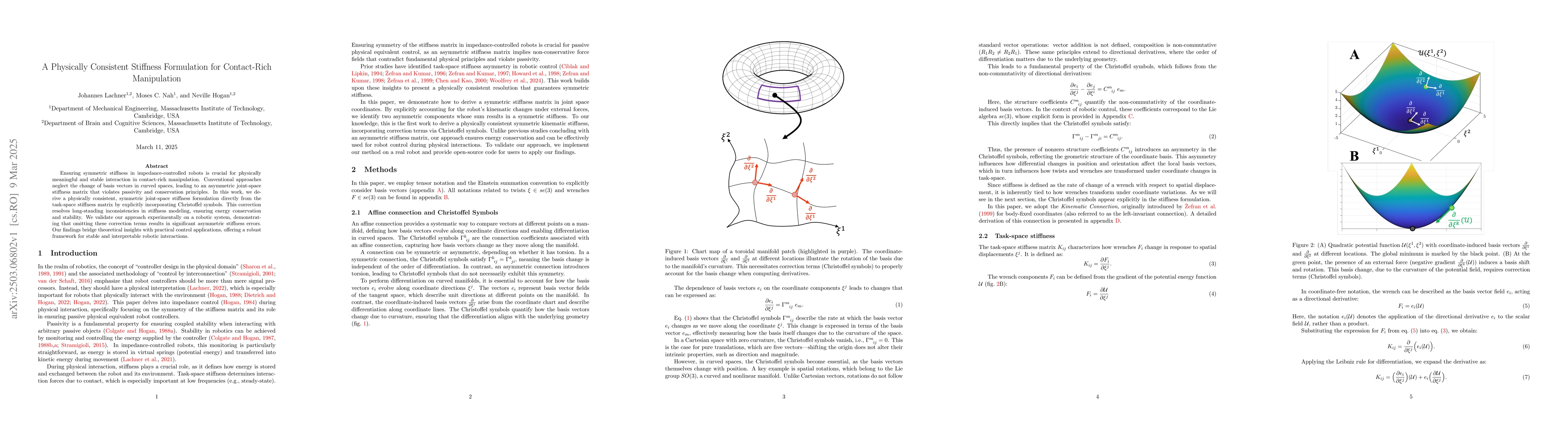 Thumbnail for A Physically Consistent Stiffness Formulation for Contact-Rich
  Manipulation