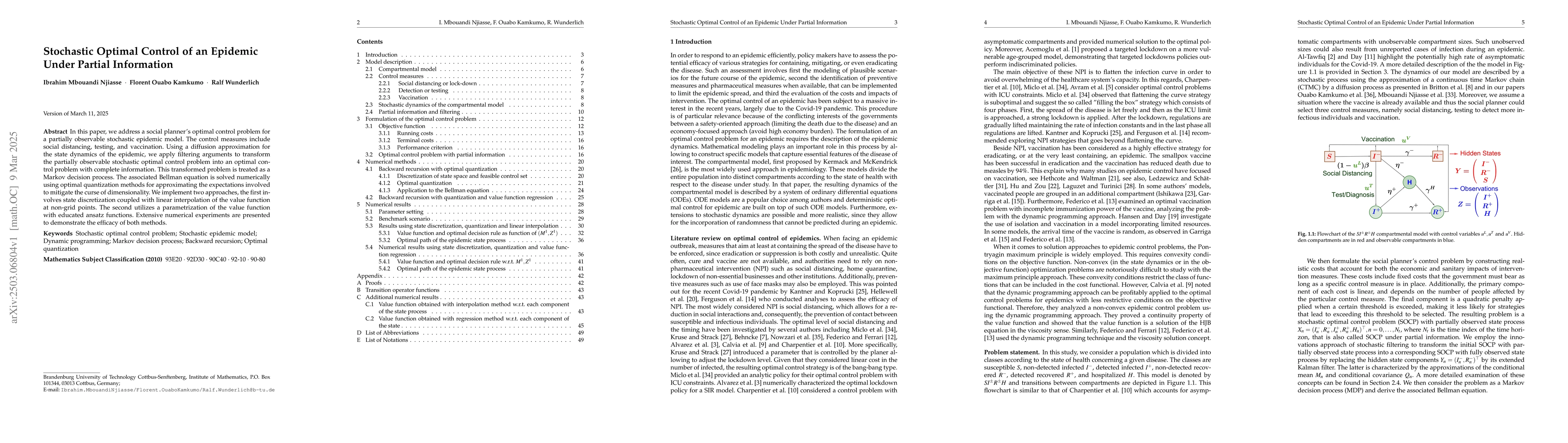 Thumbnail for Stochastic Optimal Control of an Epidemic Under Partial Information