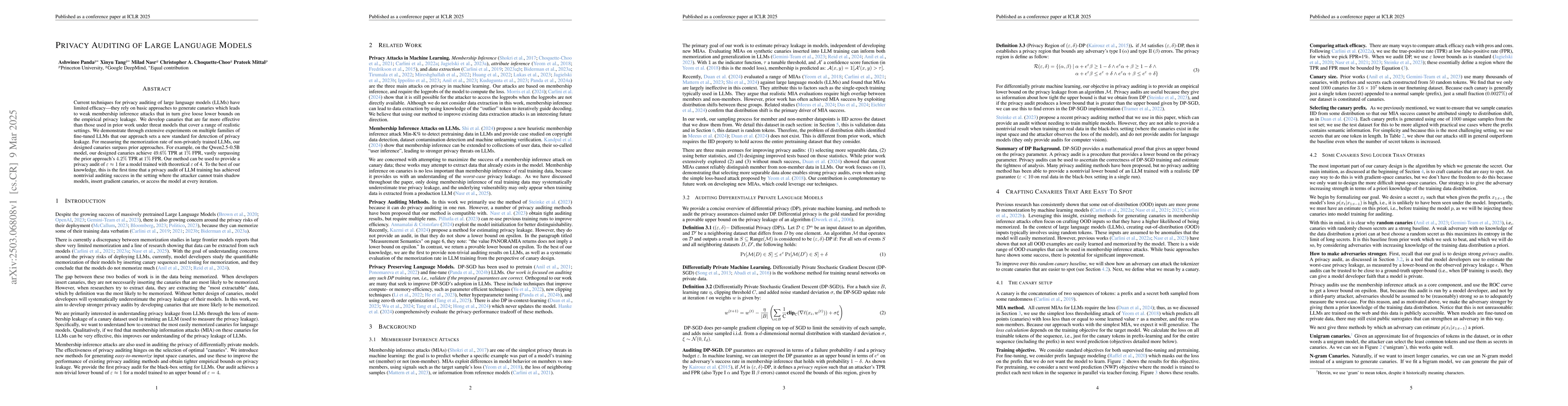 Thumbnail for Privacy Auditing of Large Language Models