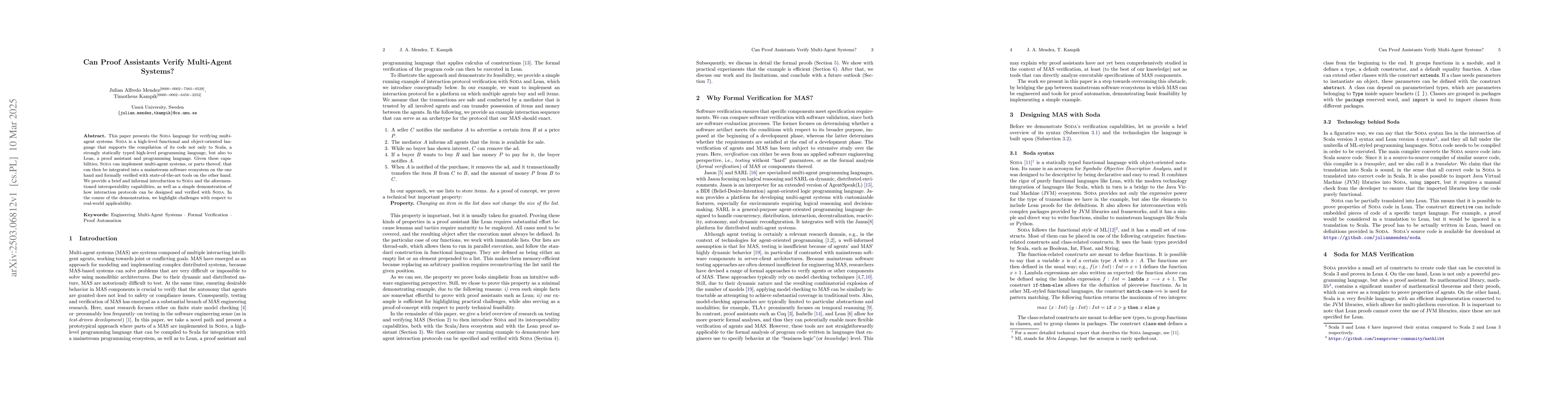 Thumbnail for Can Proof Assistants Verify Multi-Agent Systems?