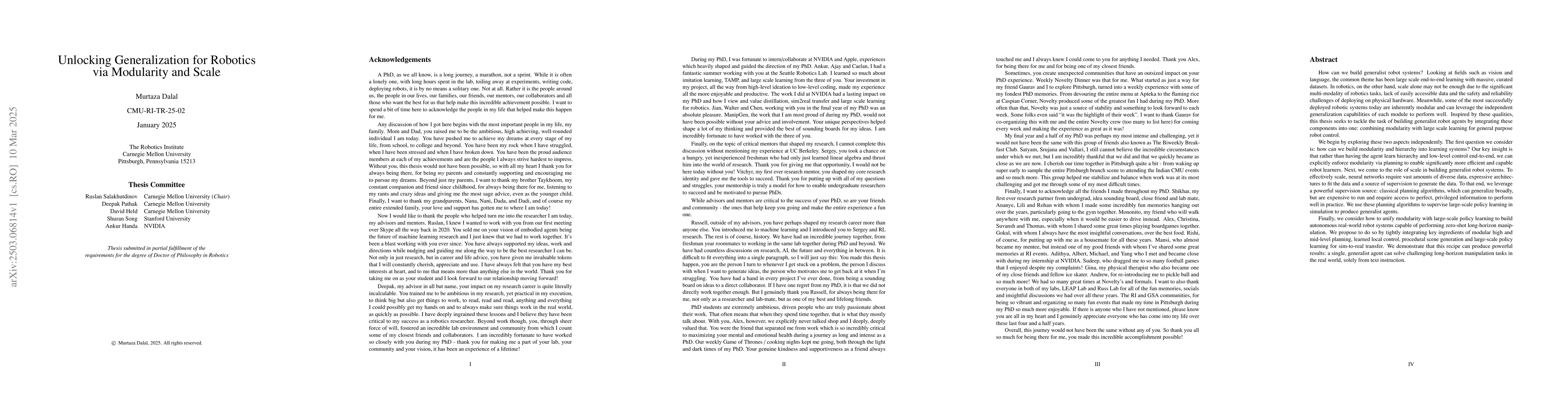 Thumbnail for Unlocking Generalization for Robotics via Modularity and Scale
