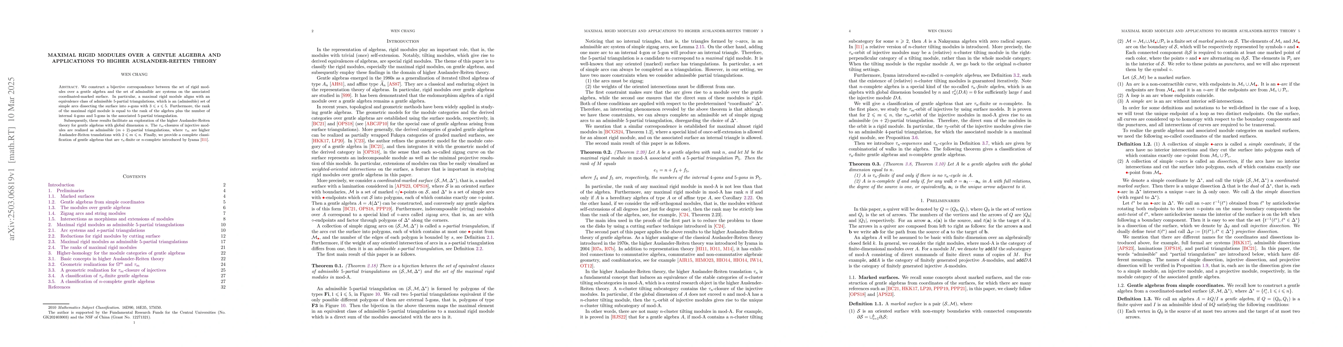 Thumbnail for Maximal rigid modules over a gentle algebra and applications to higher
  Auslander-Reiten theory
