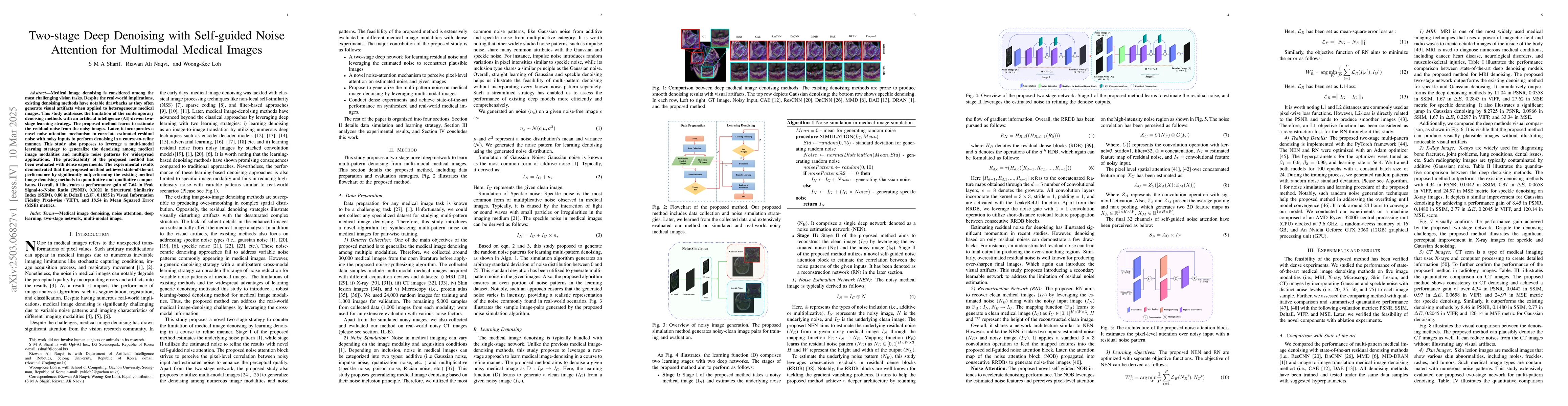 Thumbnail for Two-stage Deep Denoising with Self-guided Noise Attention for Multimodal
  Medical Images