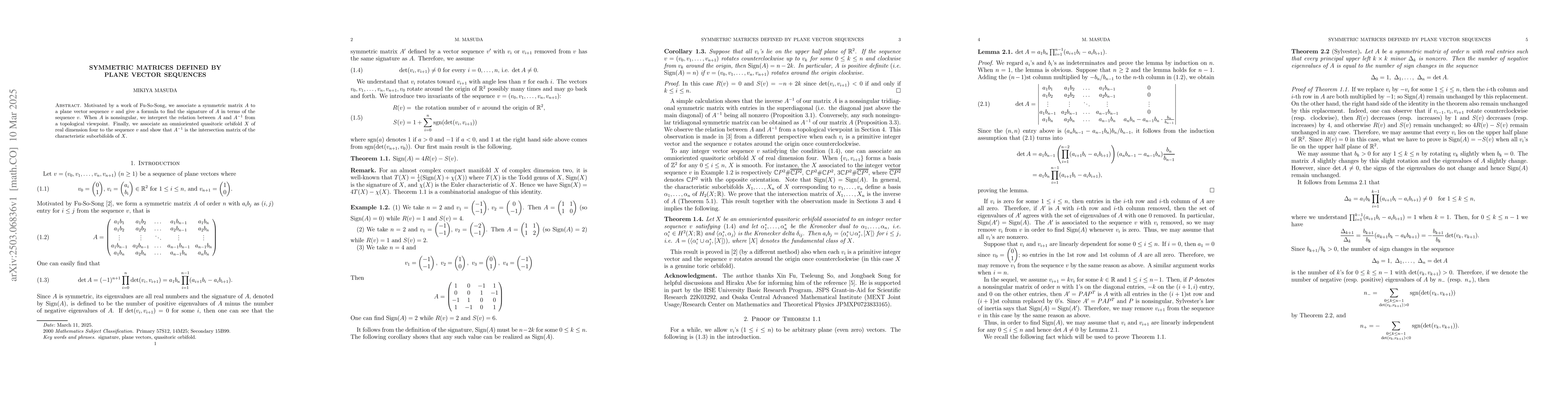 Thumbnail for Symmetric matrices defined by plane vector sequences