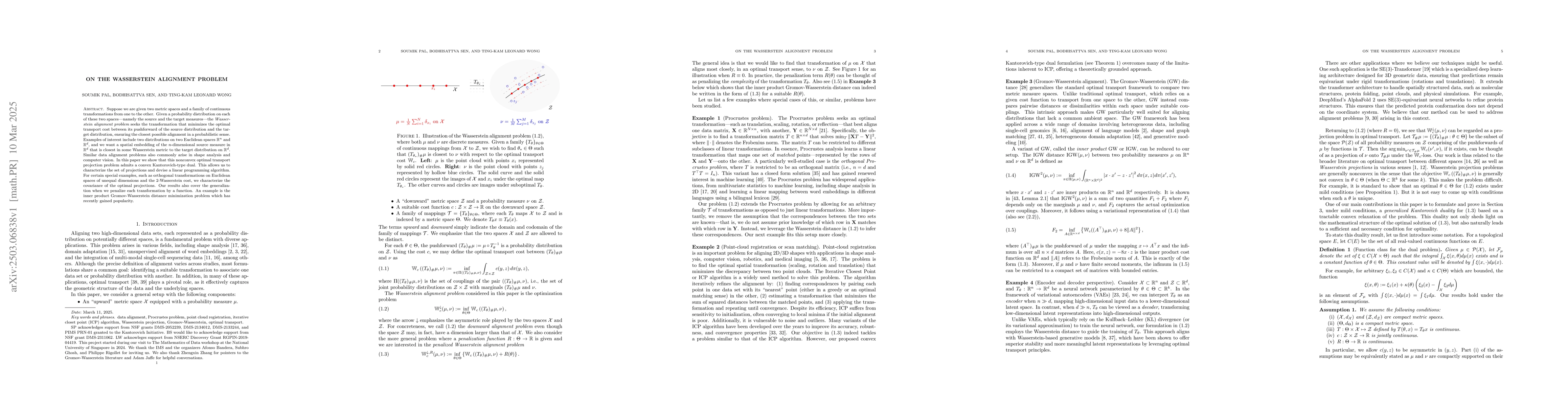Thumbnail for On the Wasserstein alignment problem