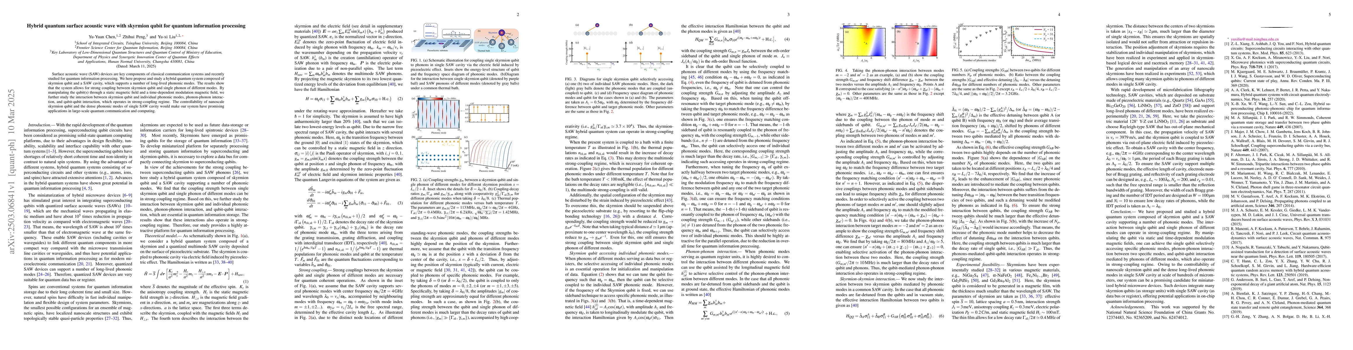 Thumbnail for Hybrid quantum surface acoustic wave with skyrmion qubit for quantum
  information processing