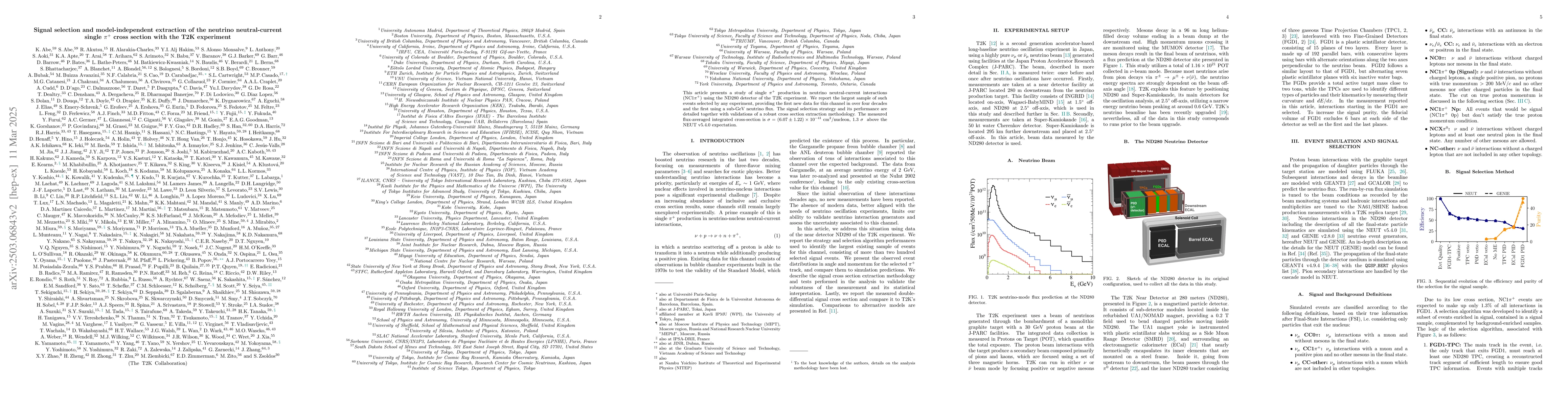 Thumbnail for Signal selection and model-independent extraction of the neutrino
  neutral-current single $π^+$ cross section with the T2K experiment
