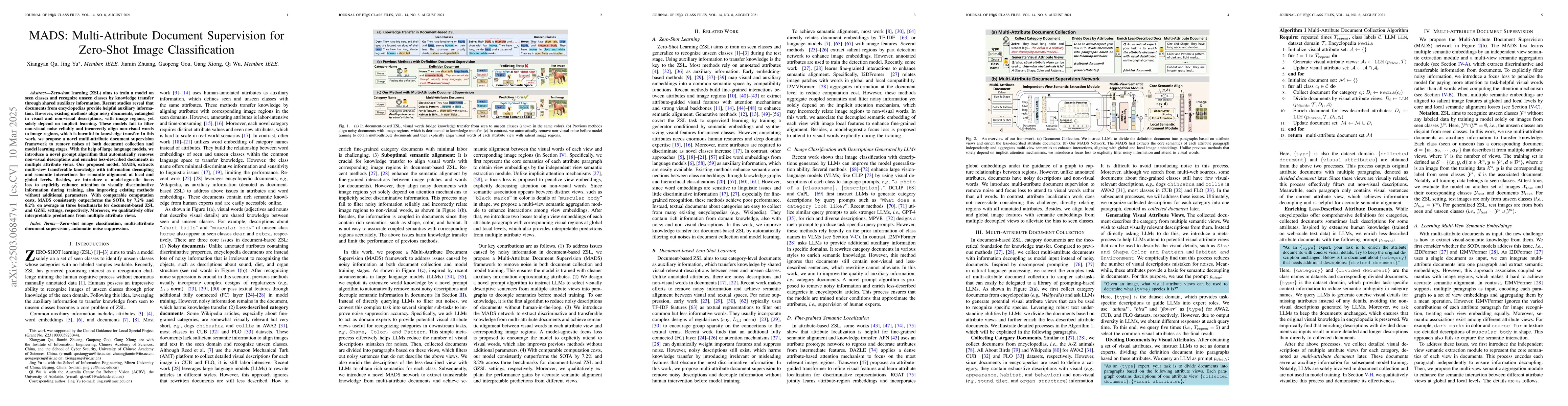 Thumbnail for MADS: Multi-Attribute Document Supervision for Zero-Shot Image
  Classification