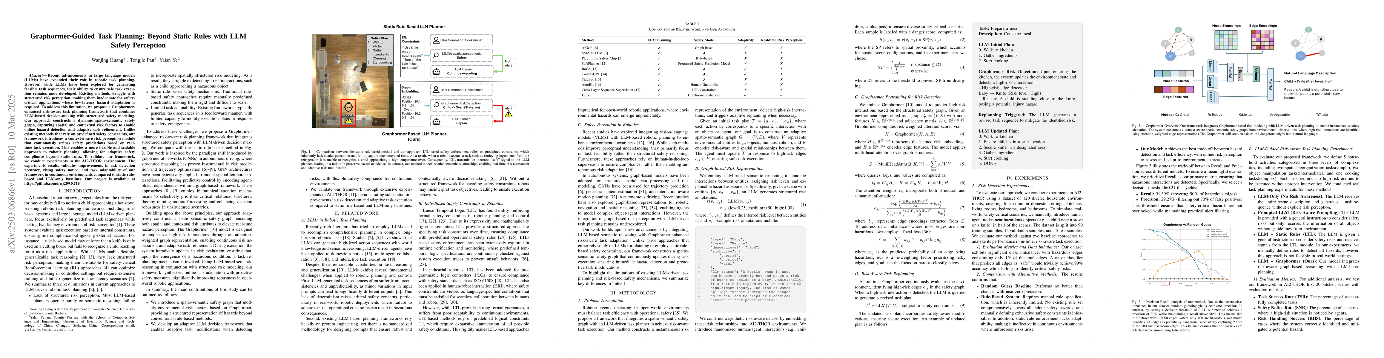 Thumbnail for Graphormer-Guided Task Planning: Beyond Static Rules with LLM Safety
  Perception