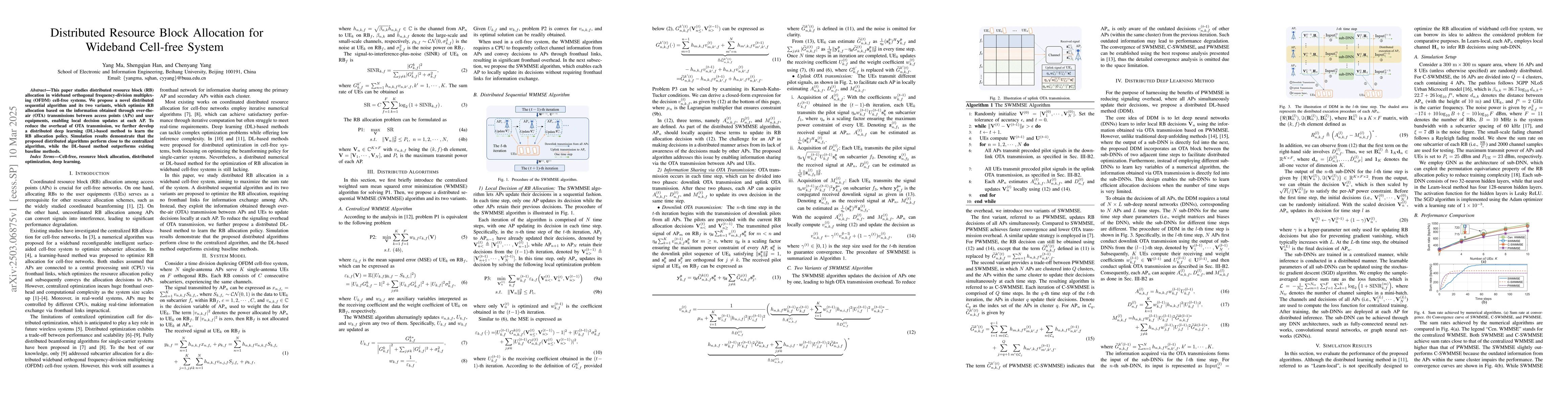 Thumbnail for Distributed Resource Block Allocation for Wideband Cell-free System