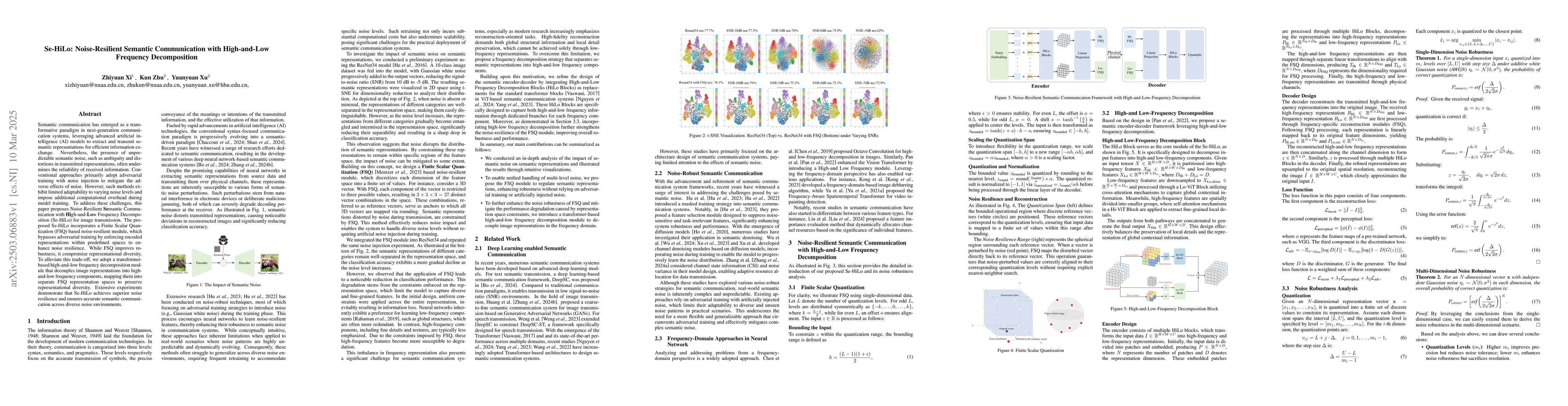 Thumbnail for Se-HiLo: Noise-Resilient Semantic Communication with High-and-Low
  Frequency Decomposition