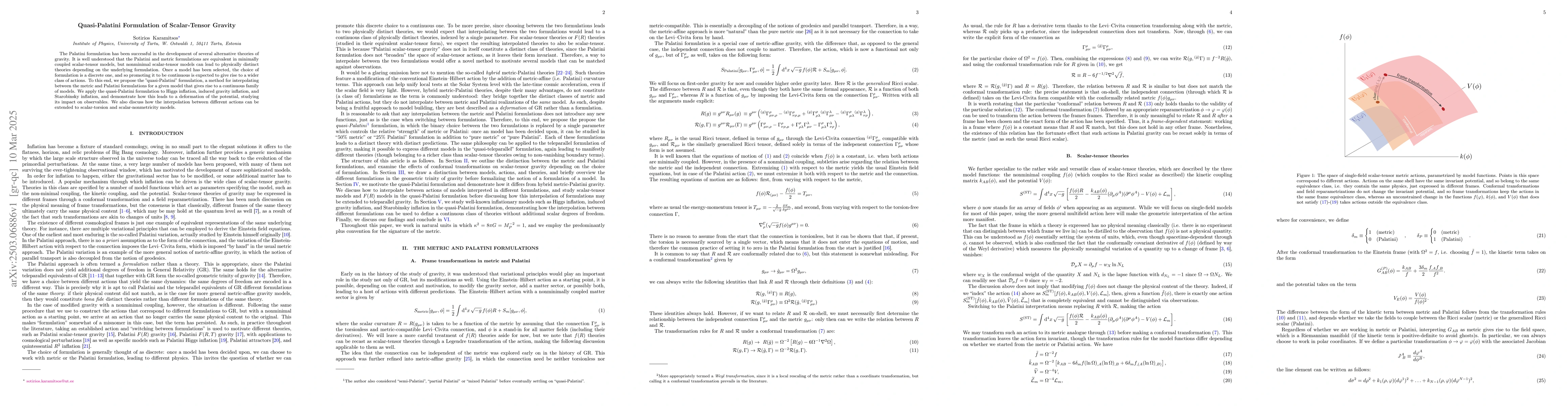 Thumbnail for Quasi-Palatini Formulation of Scalar-Tensor Gravity