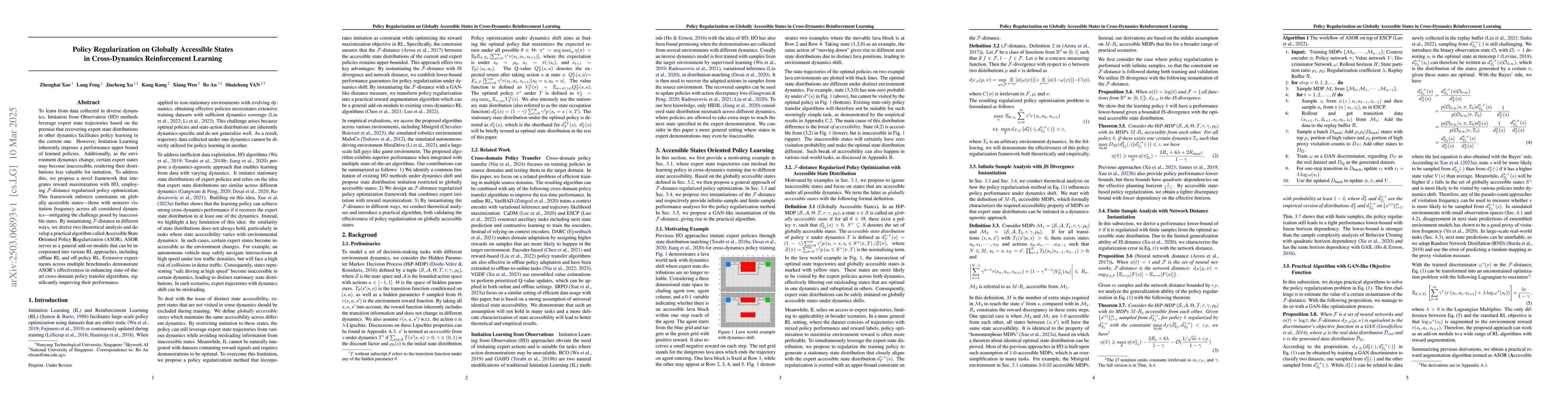Thumbnail for Policy Regularization on Globally Accessible States in Cross-Dynamics
  Reinforcement Learning