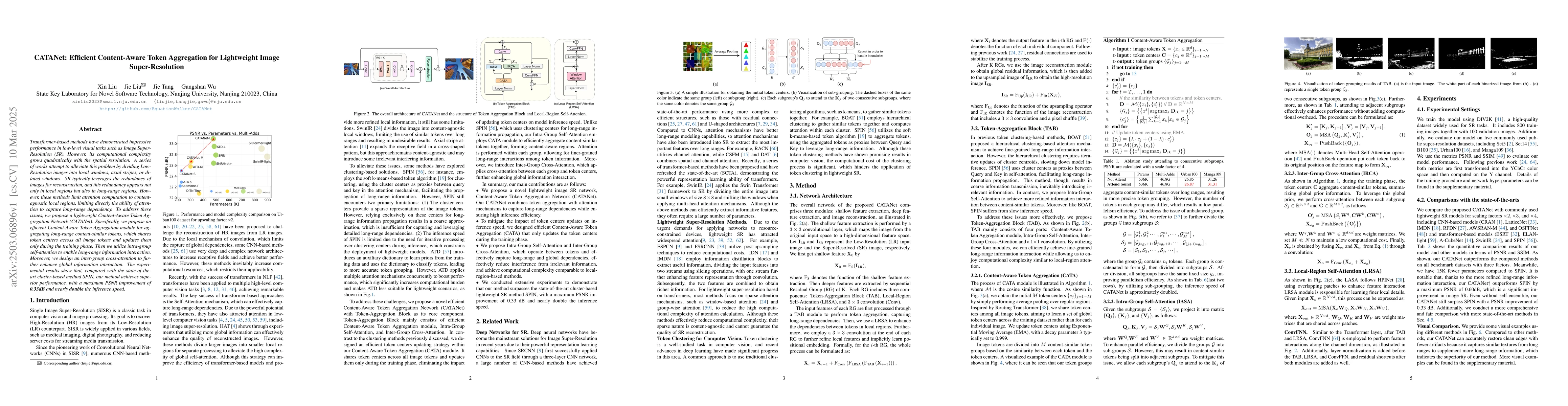 Thumbnail for CATANet: Efficient Content-Aware Token Aggregation for Lightweight Image
  Super-Resolution