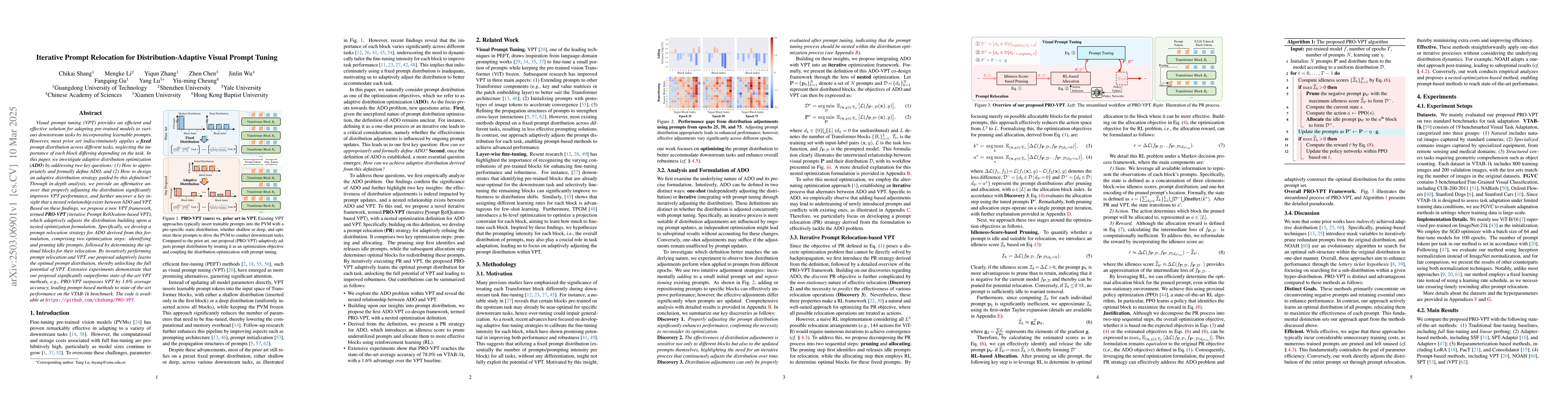 Thumbnail for Iterative Prompt Relocation for Distribution-Adaptive Visual Prompt
  Tuning