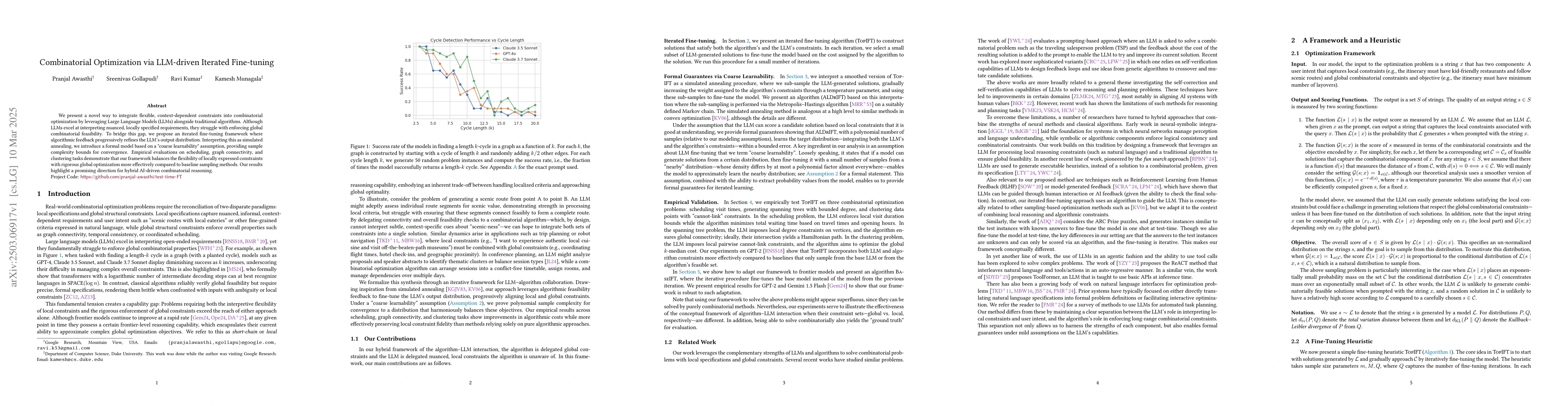 Thumbnail for Combinatorial Optimization via LLM-driven Iterated Fine-tuning