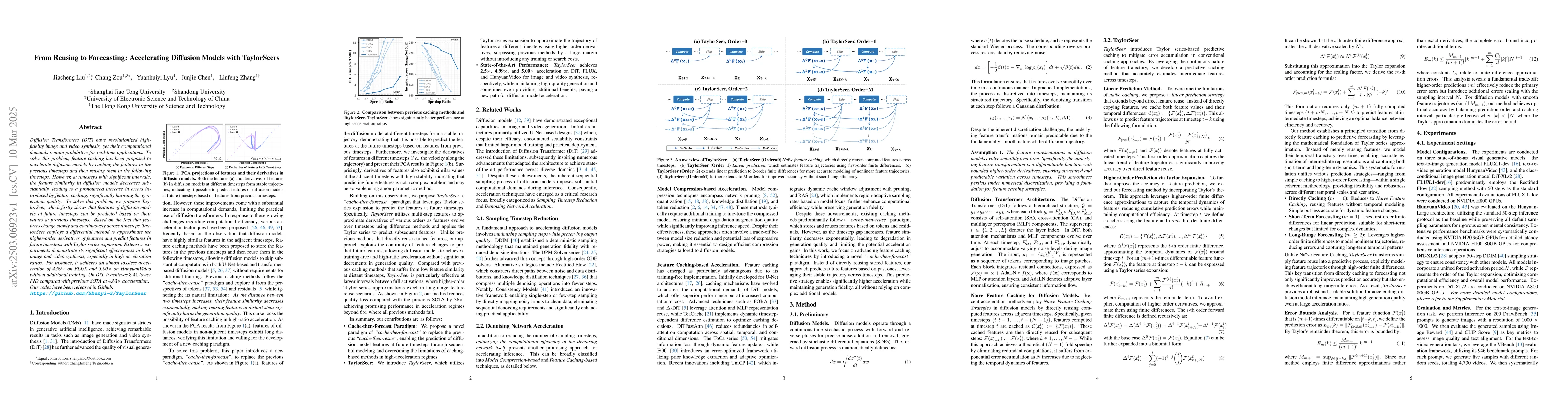 Thumbnail for From Reusing to Forecasting: Accelerating Diffusion Models with
  TaylorSeers