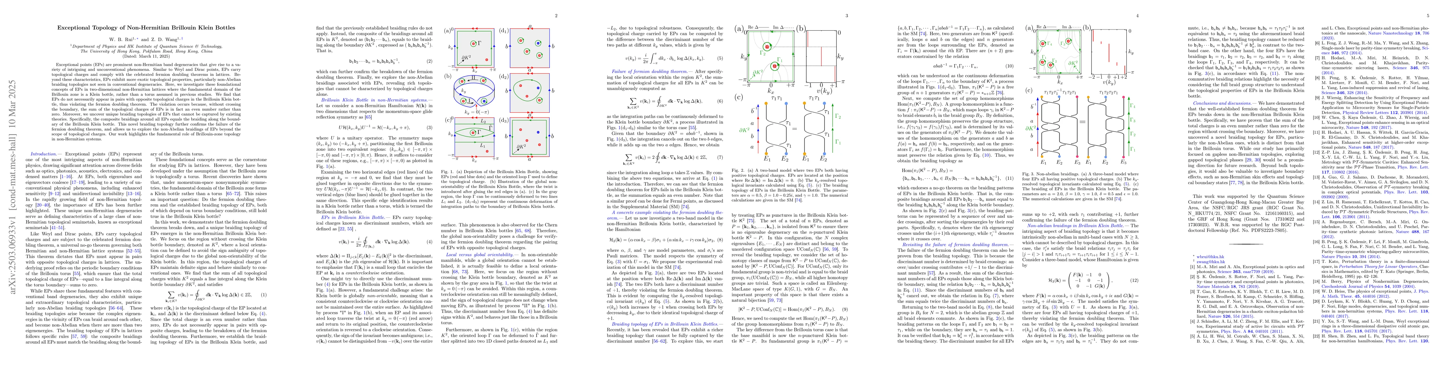 Thumbnail for Exceptional Topology of Non-Hermitian Brillouin Klein Bottles