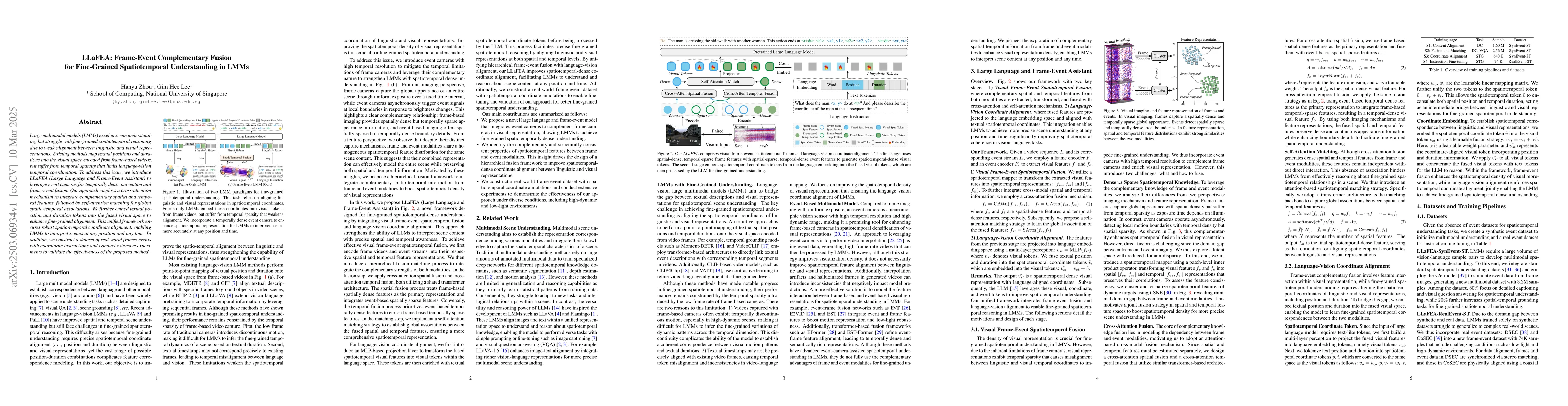 Thumbnail for LLaFEA: Frame-Event Complementary Fusion for Fine-Grained Spatiotemporal
  Understanding in LMMs