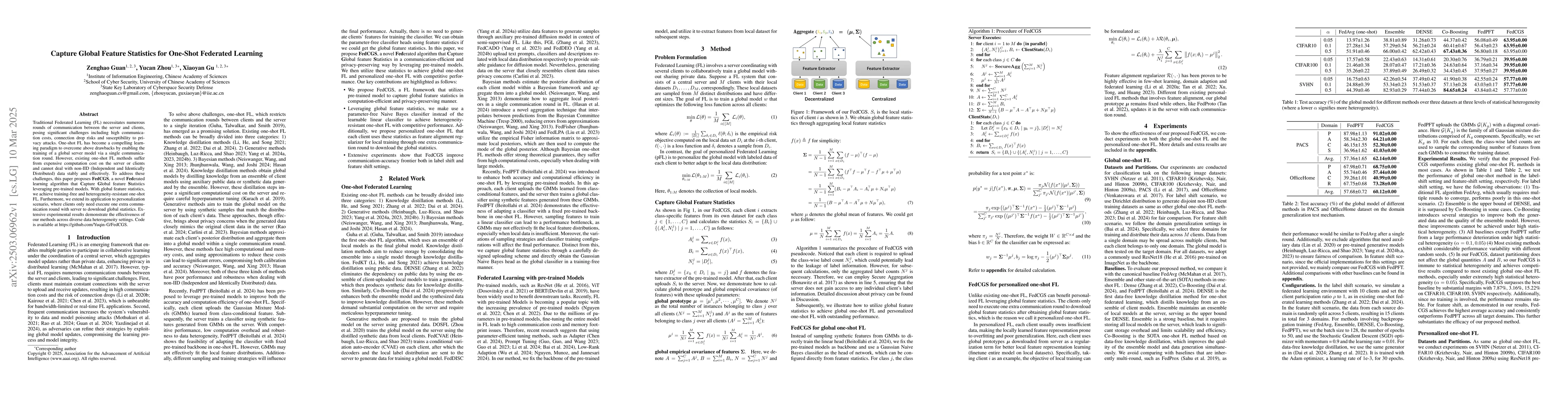 Thumbnail for Capture Global Feature Statistics for One-Shot Federated Learning