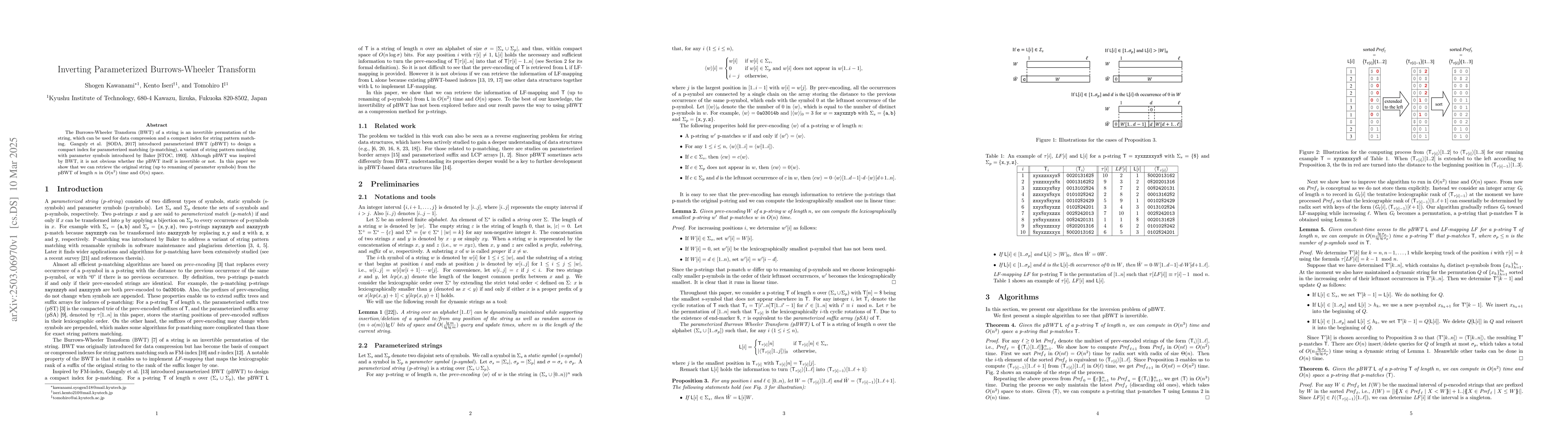 Thumbnail for Inverting Parameterized Burrows-Wheeler Transform