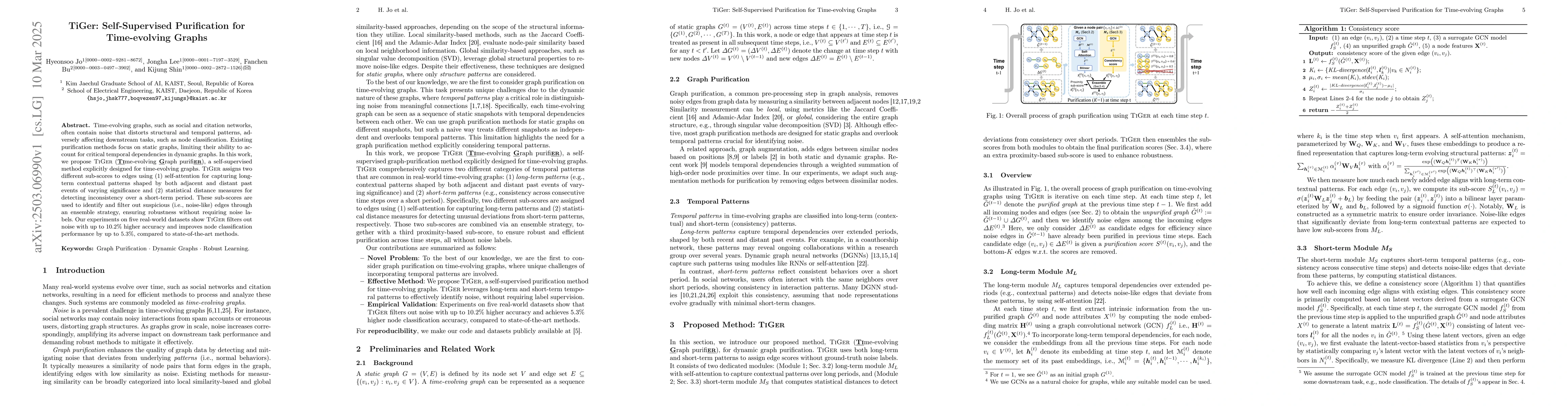 Thumbnail for TiGer: Self-Supervised Purification for Time-evolving Graphs