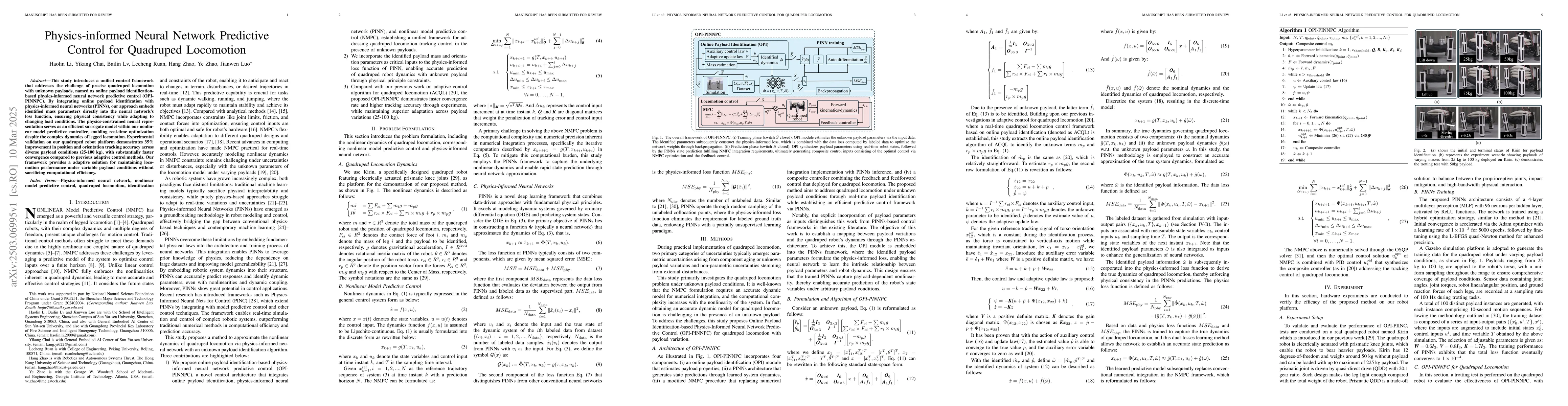 Thumbnail for Physics-informed Neural Network Predictive Control for Quadruped
  Locomotion