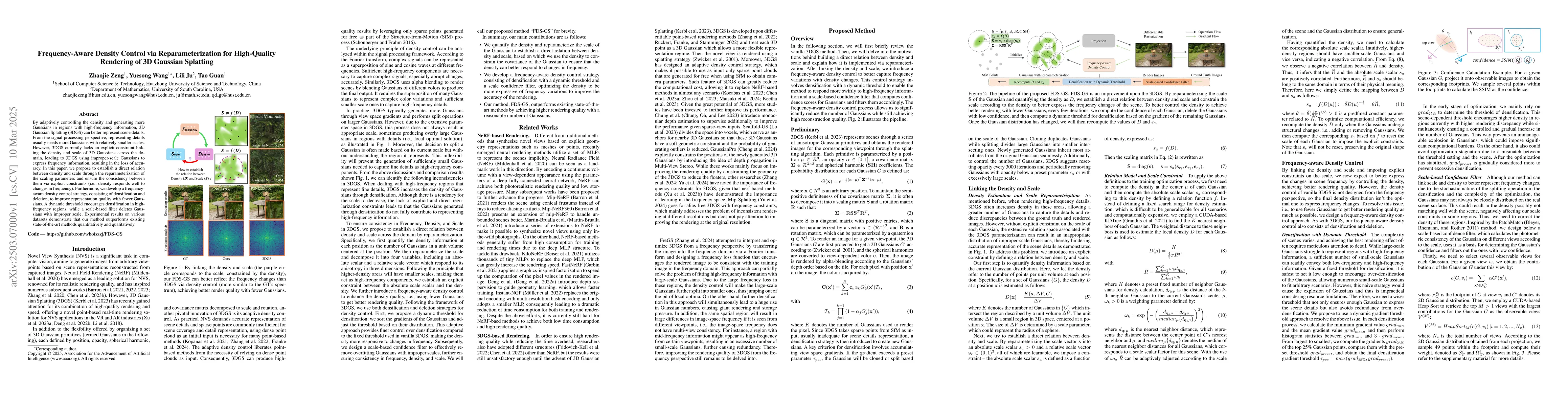Thumbnail for Frequency-Aware Density Control via Reparameterization for High-Quality
  Rendering of 3D Gaussian Splatting