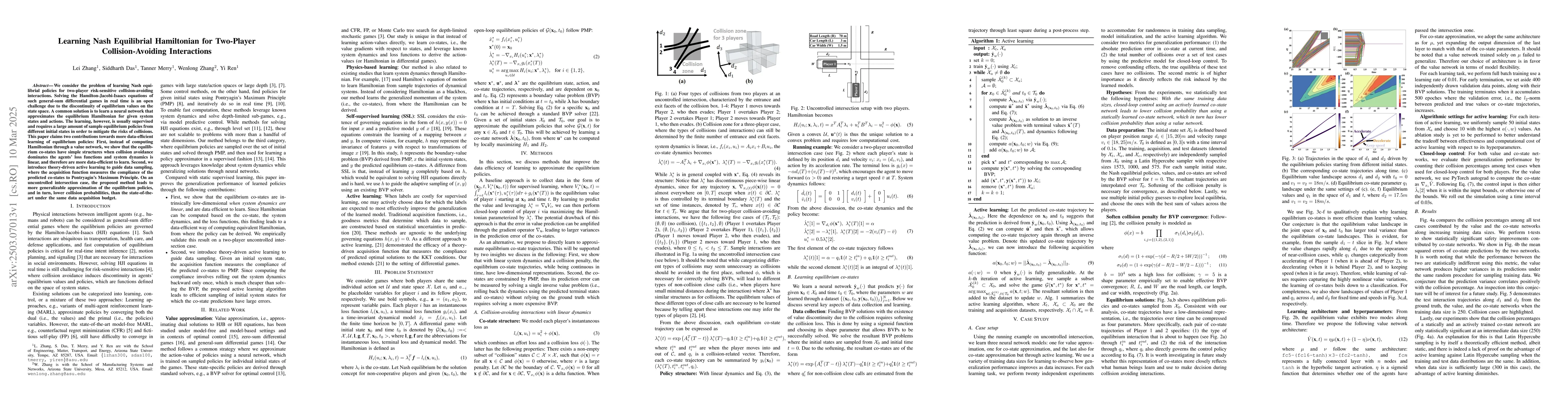 Thumbnail for Learning Nash Equilibrial Hamiltonian for Two-Player Collision-Avoiding
  Interactions