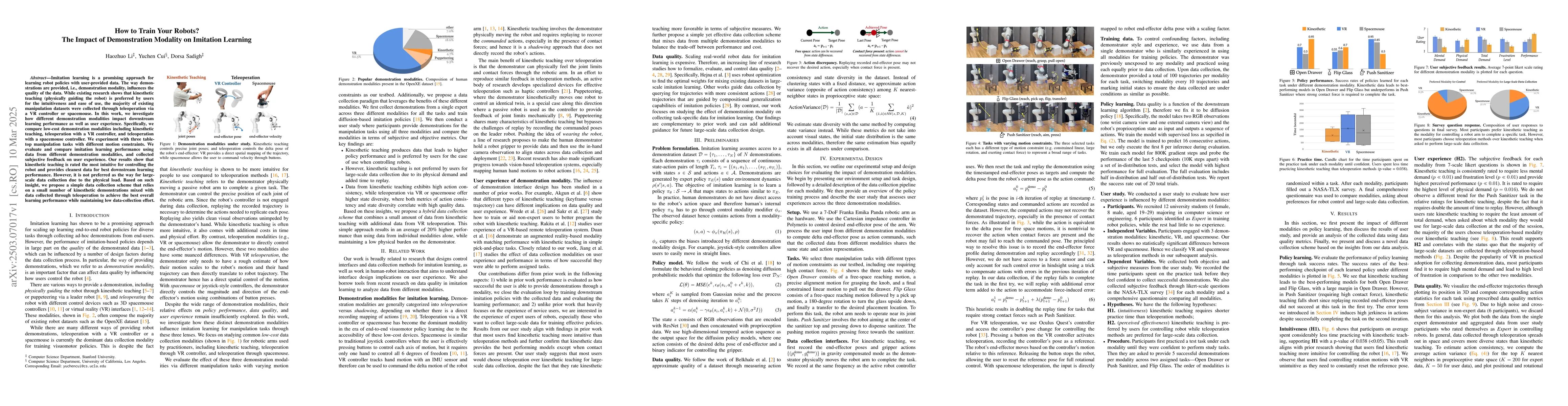 Thumbnail for How to Train Your Robots? The Impact of Demonstration Modality on
  Imitation Learning