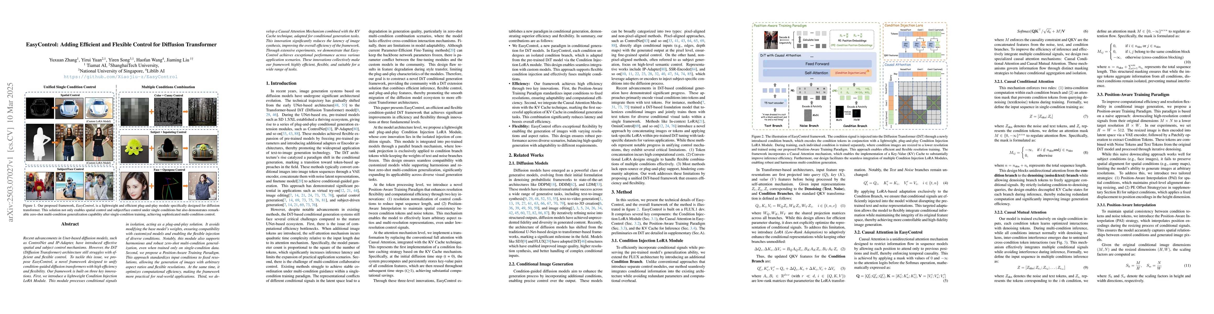 Thumbnail for EasyControl: Adding Efficient and Flexible Control for Diffusion
  Transformer