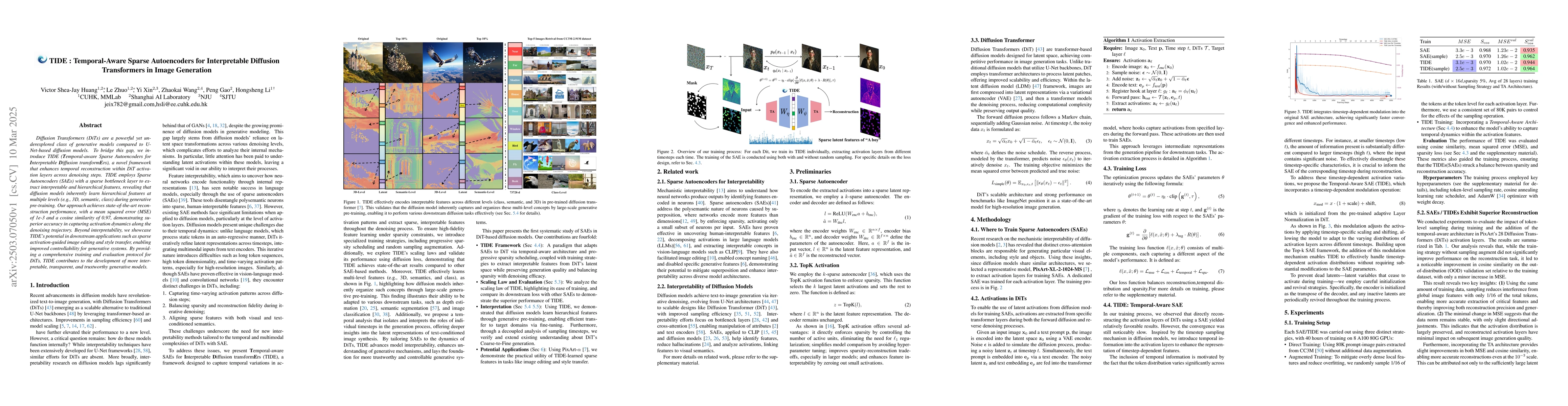 Thumbnail for TIDE : Temporal-Aware Sparse Autoencoders for Interpretable Diffusion
  Transformers in Image Generation