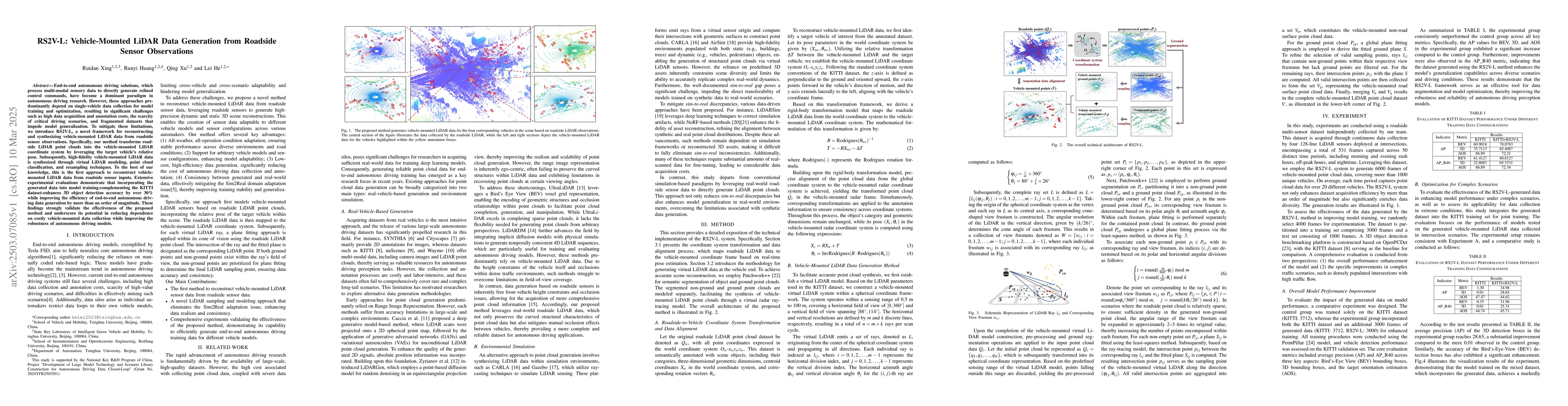 Thumbnail for RS2V-L: Vehicle-Mounted LiDAR Data Generation from Roadside Sensor
  Observations