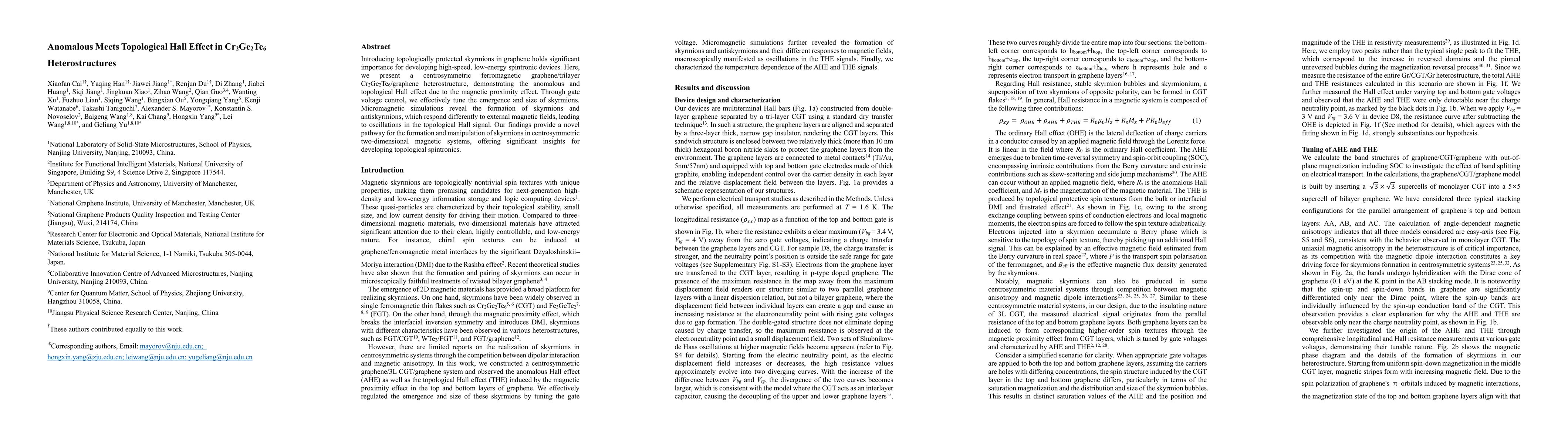 Thumbnail for Anomalous Meets Topological Hall Effect in Cr2Ge2Te6 Heterostructures