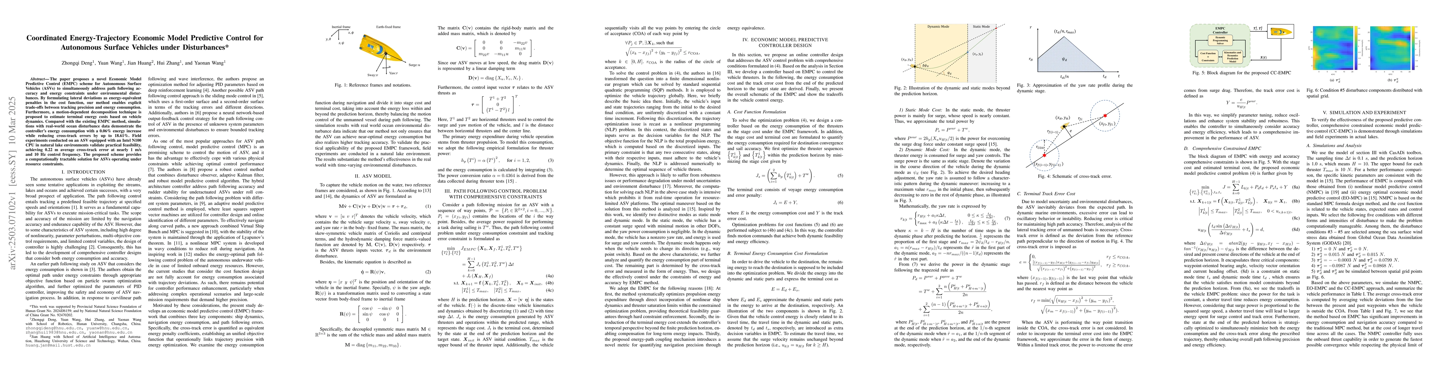Thumbnail for Coordinated Energy-Trajectory Economic Model Predictive Control for
  Autonomous Surface Vehicles under Disturbances
