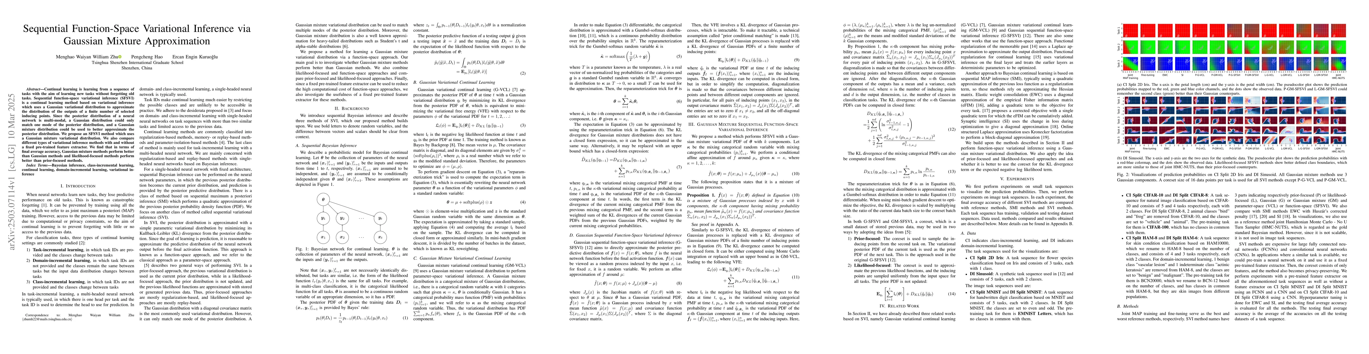 Thumbnail for Sequential Function-Space Variational Inference via Gaussian Mixture
  Approximation