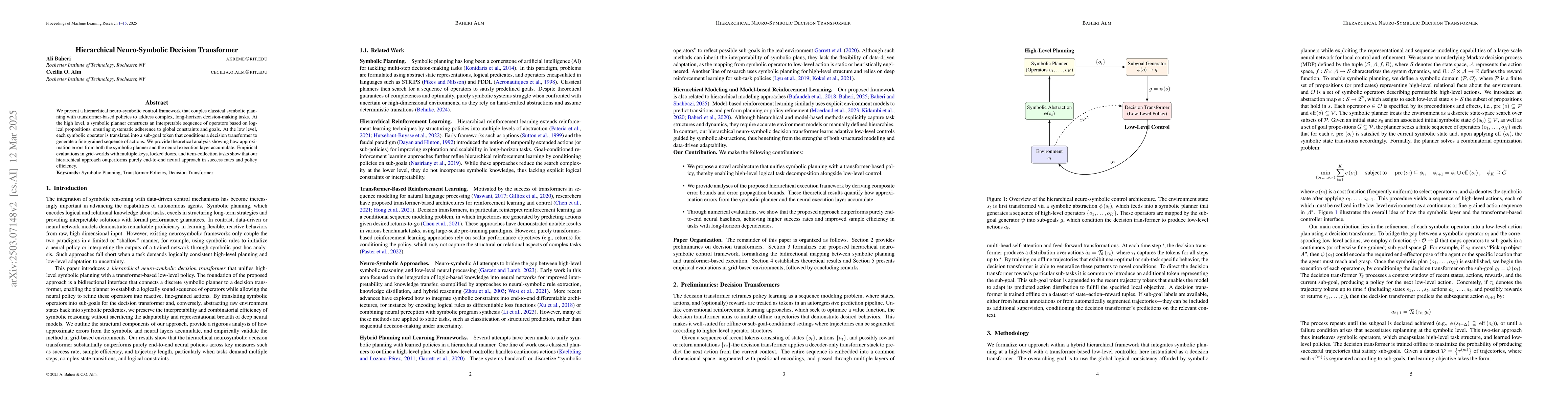 Thumbnail for Hierarchical Neuro-Symbolic Decision Transformer