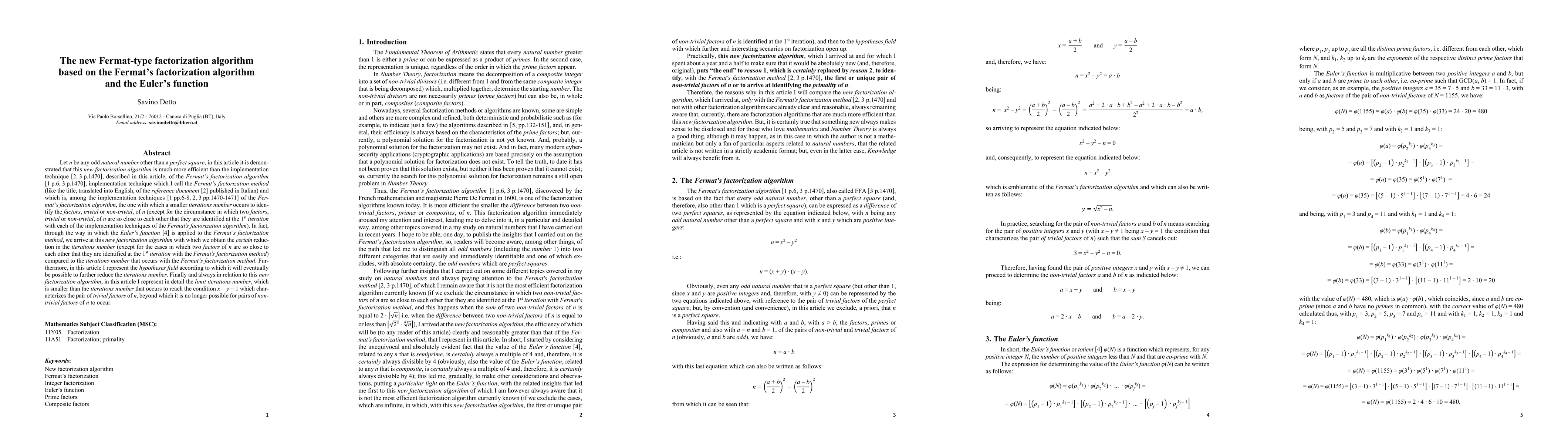 Thumbnail for The new Fermat-type factorization algorithm