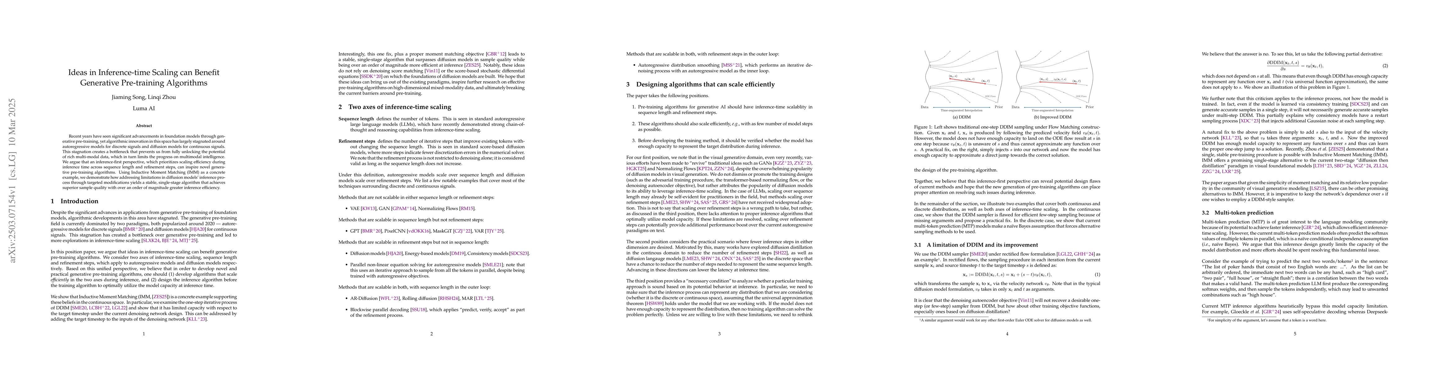 Thumbnail for Ideas in Inference-time Scaling can Benefit Generative Pre-training
  Algorithms
