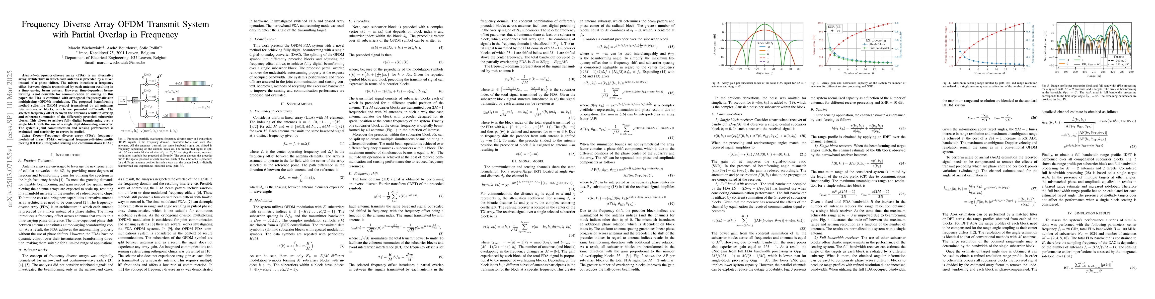 Thumbnail for Frequency Diverse Array OFDM Transmit System with Partial Overlap in
  Frequency