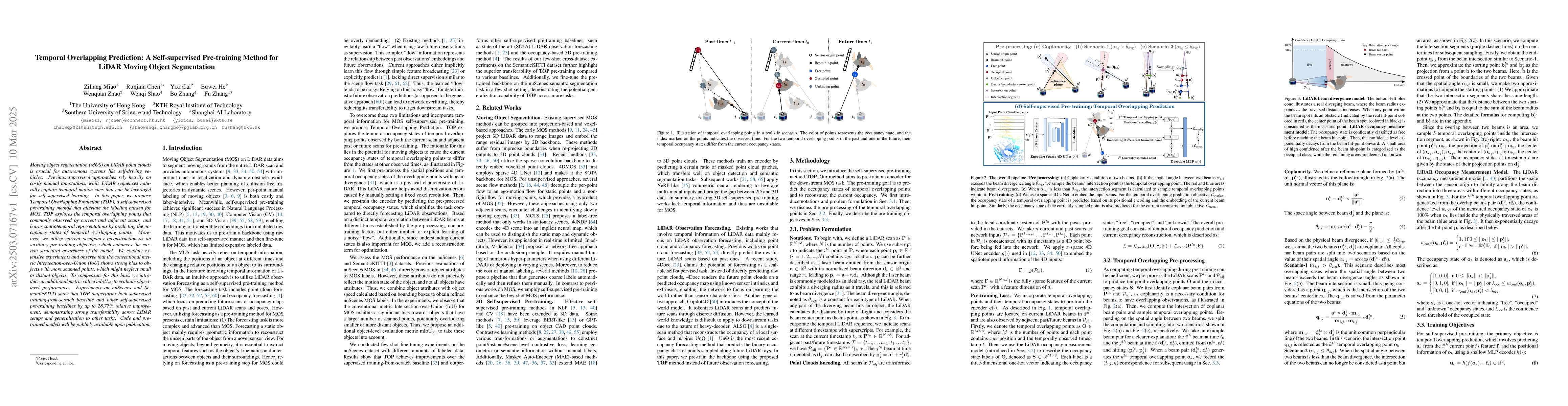 Thumbnail for Temporal Overlapping Prediction: A Self-supervised Pre-training Method
  for LiDAR Moving Object Segmentation