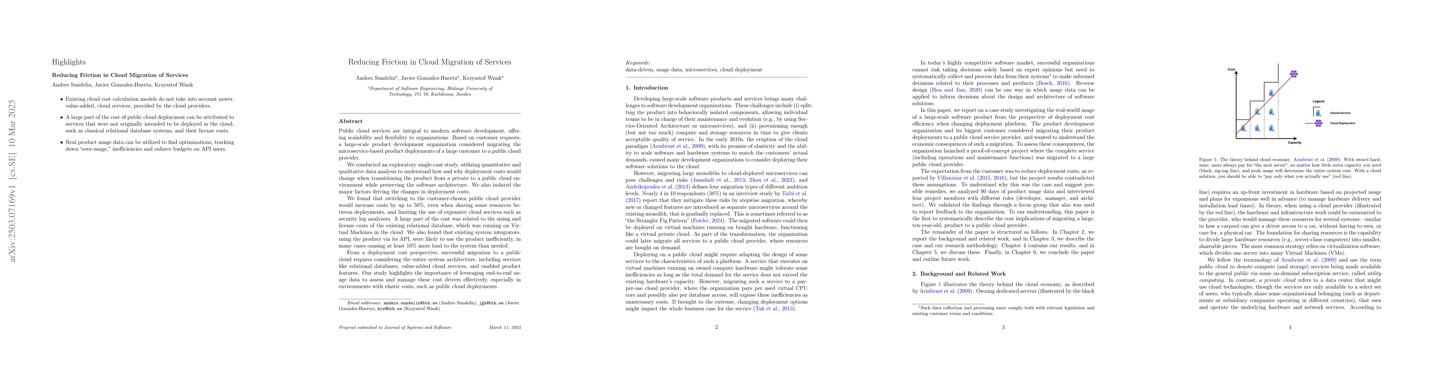 Thumbnail for Reducing Friction in Cloud Migration of Services