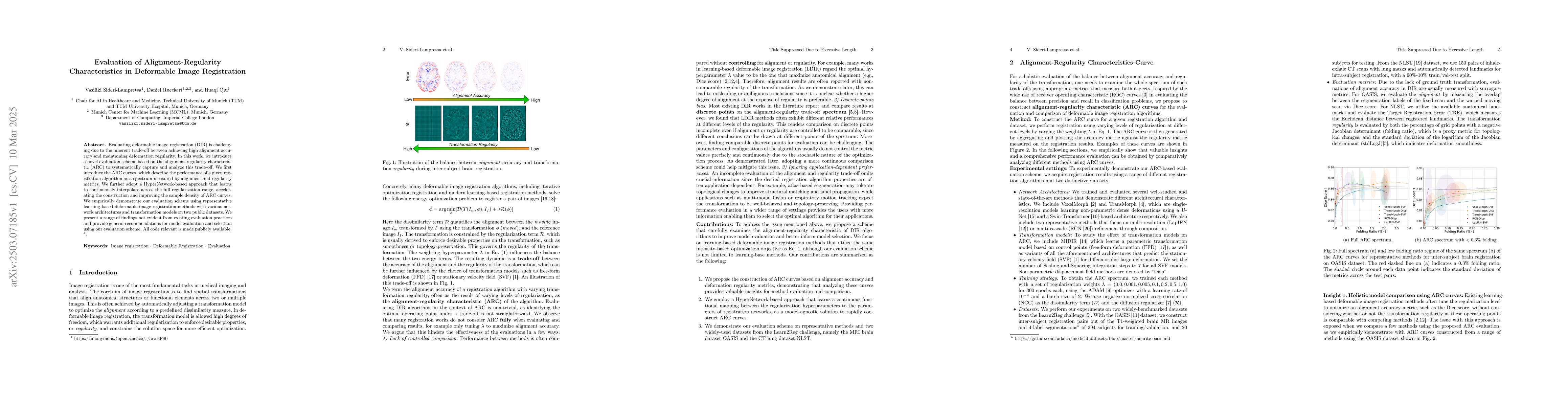 Thumbnail for Evaluation of Alignment-Regularity Characteristics in Deformable Image
  Registration
