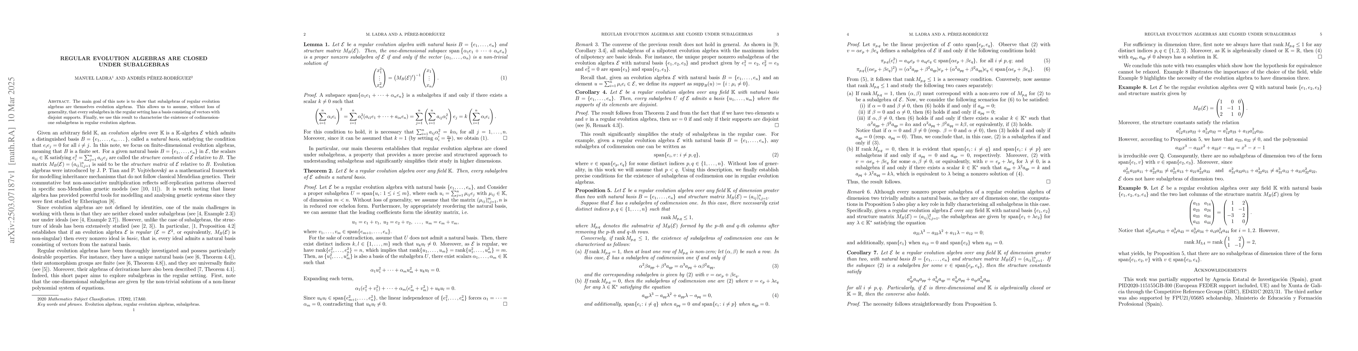 Thumbnail for Regular evolution algebras are closed under subalgebras
