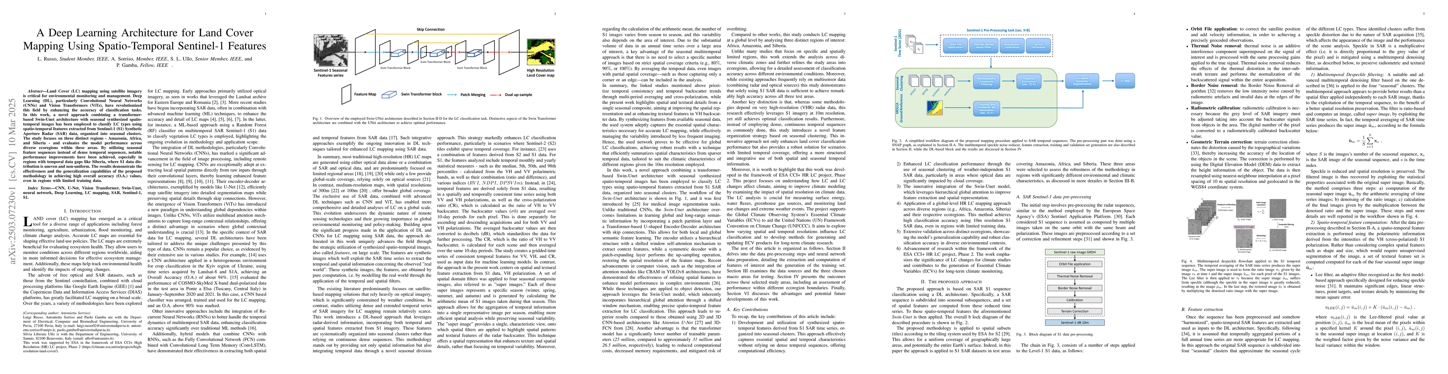 Thumbnail for A Deep Learning Architecture for Land Cover Mapping Using
  Spatio-Temporal Sentinel-1 Features
