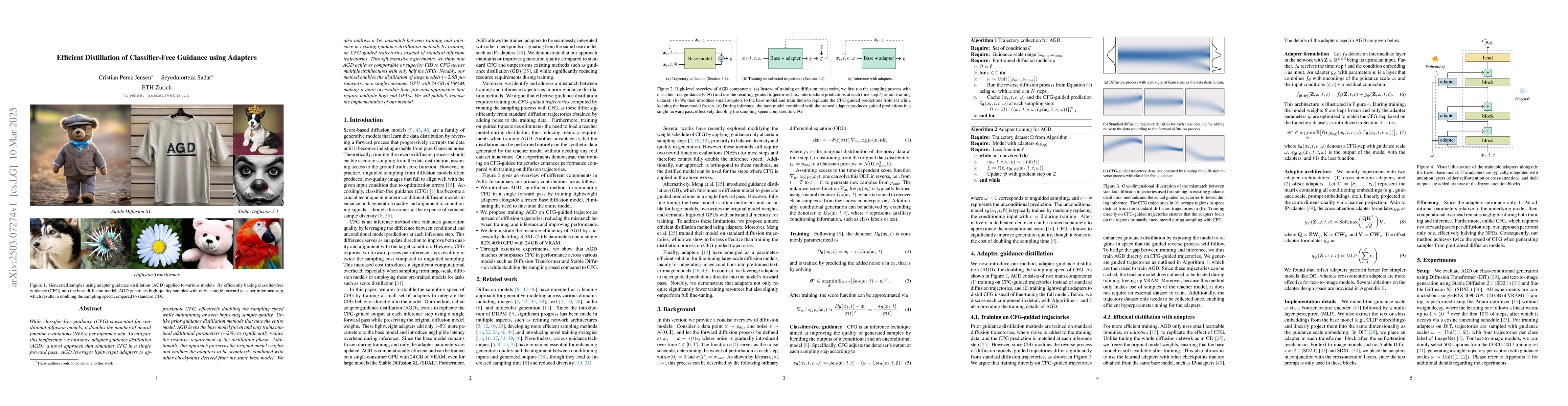 Thumbnail for Efficient Distillation of Classifier-Free Guidance using Adapters